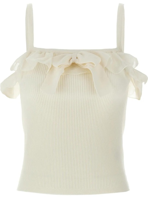 Alessandra Rich ruffled top - White - zdjęcie produktu nr 1