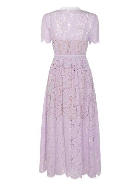 Self-Portrait lace button-up midi dress - Purple - zdjęcie produktu nr 2