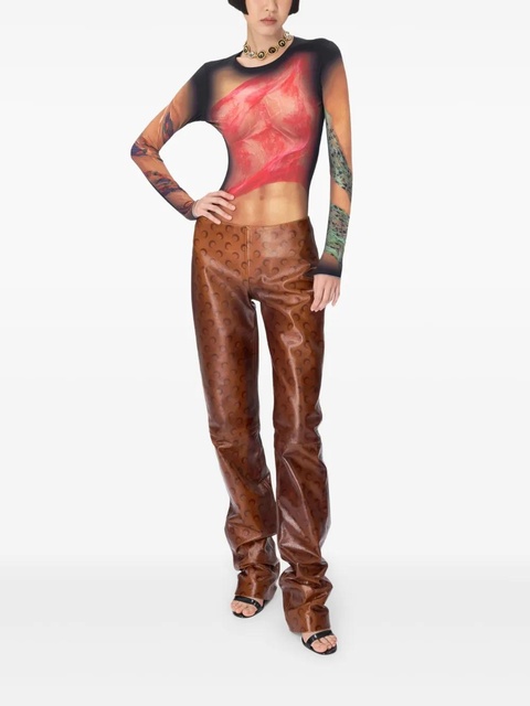 Marine Serre draped jersey top - Brown - zdjęcie produktu nr 2