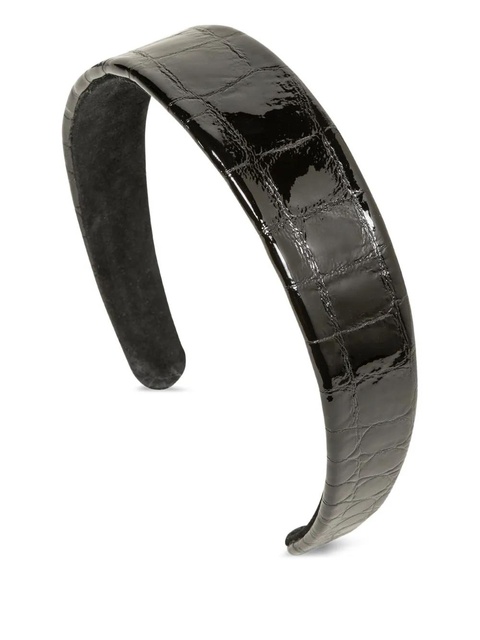 Jennifer Behr croc-embossed headband - Black - zdjęcie produktu nr 1