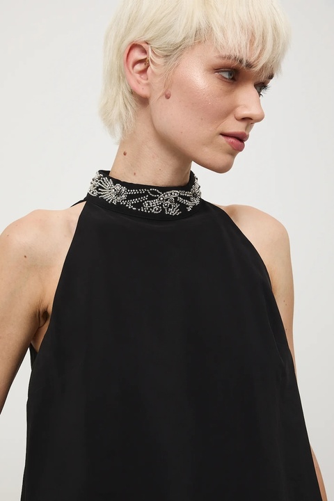 Medicine bluzka damska kolor czarny z aplikacją - zdjęcie produktu nr 2