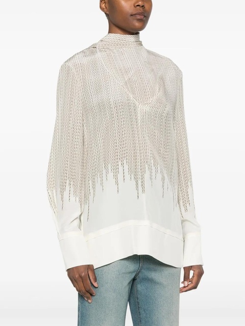 Victoria Beckham chain-link print blouse - Neutrals - zdjęcie produktu nr 2