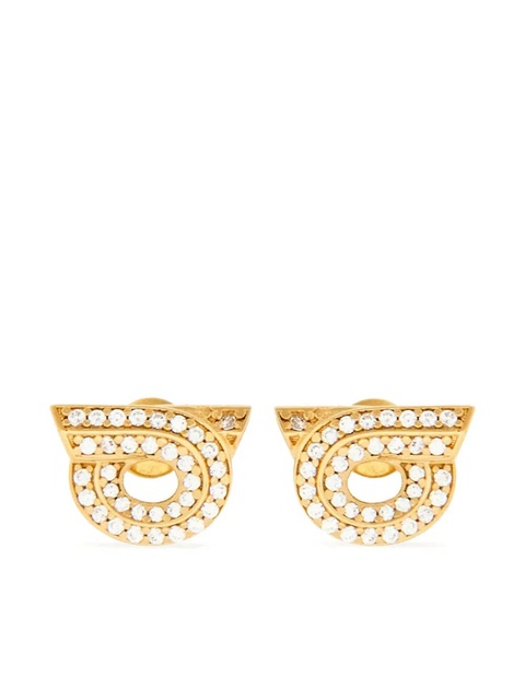 Ferragamo Gancini rhinestone-embellished earrings - Gold - zdjęcie produktu nr 1