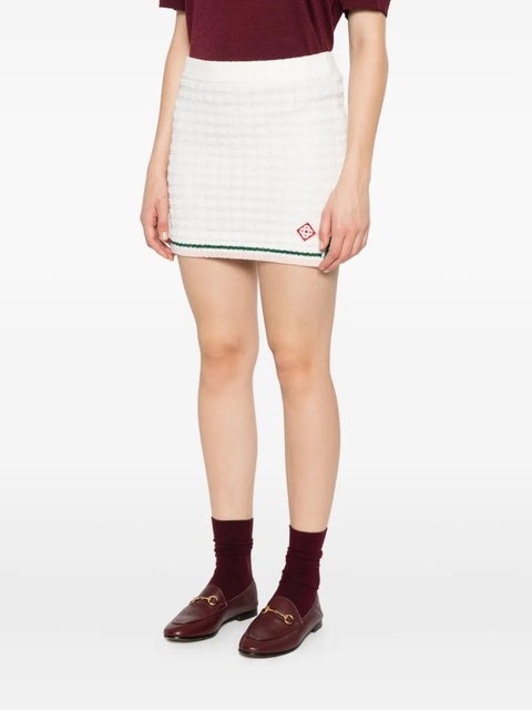 Casablanca striped-trim cotton skirt - White - zdjęcie produktu nr 2