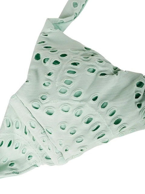 MC2 Saint Barth Leda eyelet-detail triangle bikini top - Green - zdjęcie produktu nr 2