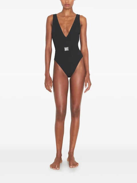 Tory Burch V-neck belted swimsuit - Black - zdjęcie produktu nr 2