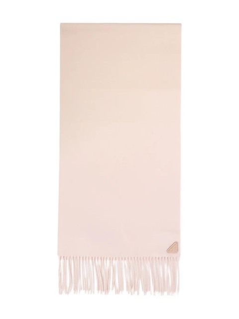 Prada fringed logo scarf - Neutrals - zdjęcie produktu nr 1