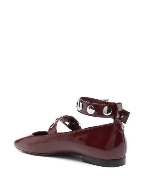 Maje studded leather Mary Jane pumps - Red - zdjęcie produktu nr 2