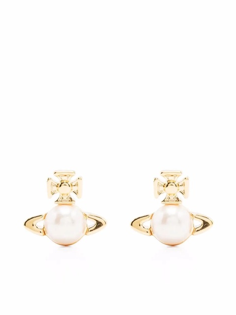 Vivienne Westwood logo faux-pearl earrings - Gold - zdjęcie produktu nr 1