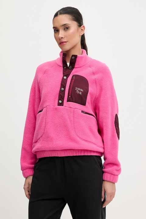 Banana Moon bluza polarowa Hillside damska kolor różowy gładka NUZZLE.HILLSIDE - zdjęcie produktu nr 1