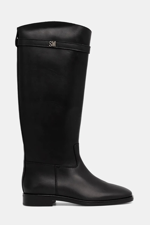 Steve Madden kozaki skórzane Novi damskie kolor czarny na płaskim obcasie 11004728 - zdjęcie produktu nr 2