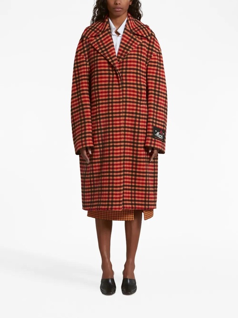 Marni Wavy Check wool coat - Orange - zdjęcie produktu nr 2