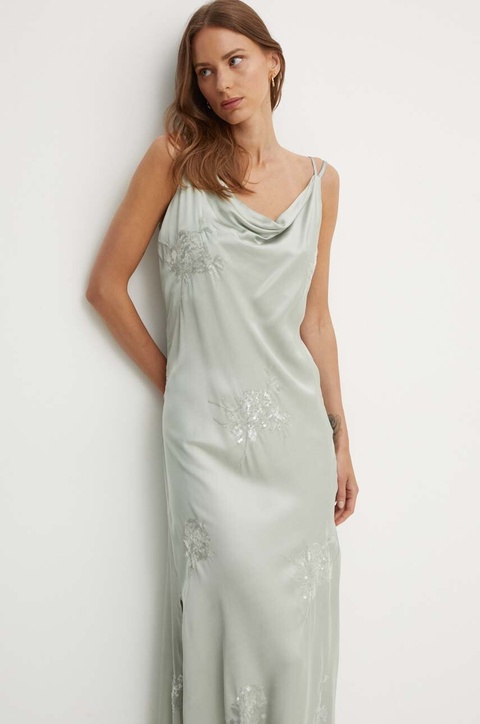 Sandro Ferrone sukienka kolor zielony maxi rozkloszowana SFS150XBDTEA - zdjęcie produktu nr 2