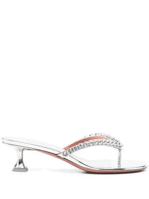 Amina Muaddi 40mm crystal-embellished sandals - Silver - zdjęcie produktu nr 1