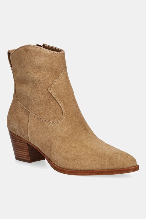 Lauren Ralph Lauren botki zamszowe Harpher damskie kolor brązowy na słupku 802974389001 - zdjęcie produktu nr 1