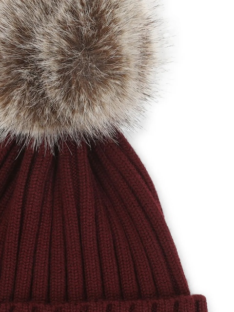 Moncler ribbed pompom-detail beanie - Red - zdjęcie produktu nr 2