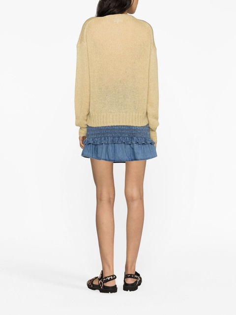 GANNI logo-embroidered knitted jumper - Neutrals - zdjęcie produktu nr 2