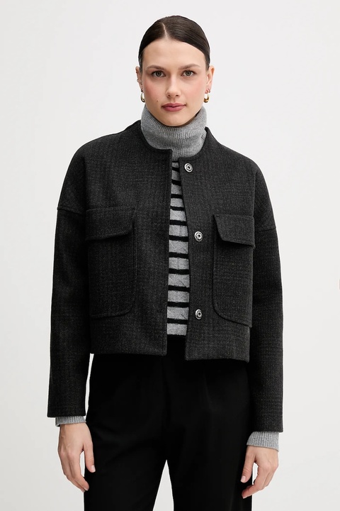 Sandro Ferrone kurtka kolor zielony przejściowa oversize S23YBFBRUCE - zdjęcie produktu nr 1