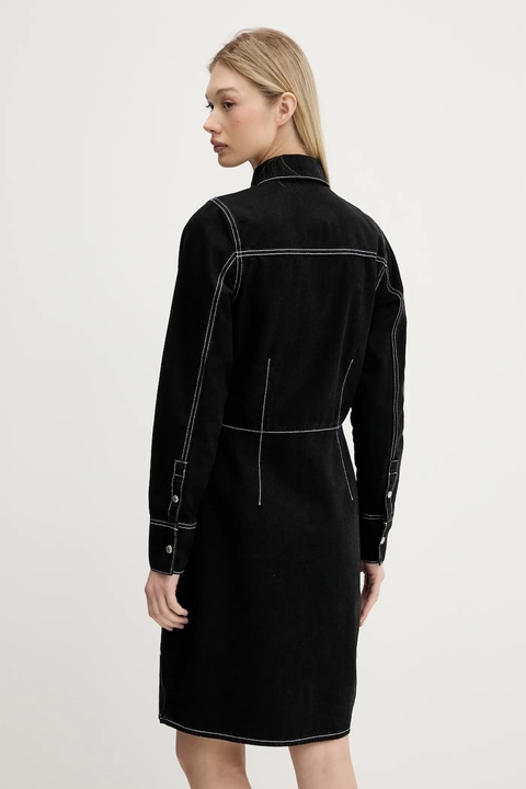 Karl Lagerfeld Jeans sukienka jeansowa kolor czarny midi prosta A3W13015 - zdjęcie produktu nr 2