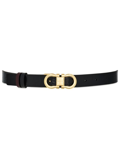 Ferragamo Gancini-buckle leather belt - Black - zdjęcie produktu nr 1