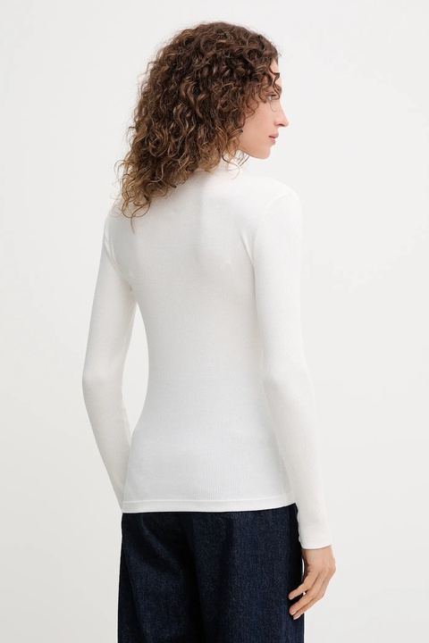 Lacoste longsleeve bawełniany kolor beżowy DF5281 - zdjęcie produktu nr 2