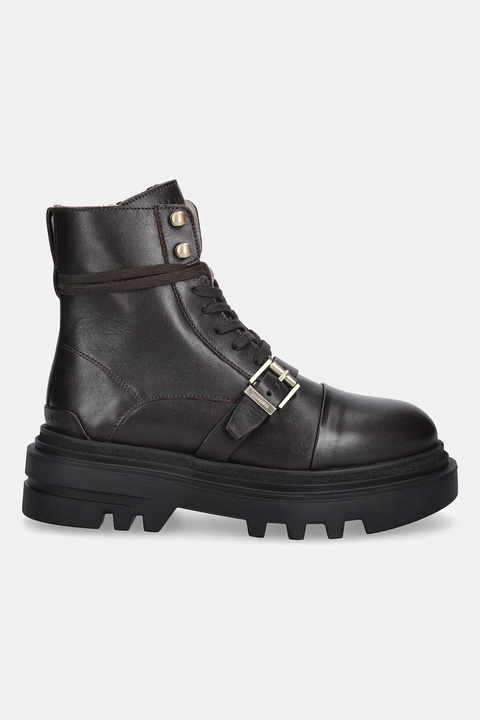 AllSaints workery skórzane Astrid Boot damskie kolor brązowy na platformie W029FC - zdjęcie produktu nr 2