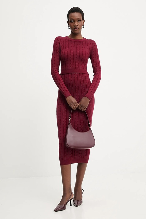 Answear.LAB sweter i spódnica damski kolor bordowy - zdjęcie produktu nr 1