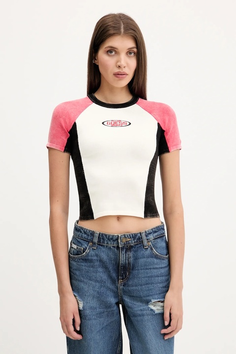 Guess Originals t-shirt damski kolor beżowy W5YR44 Z2YJ2 - zdjęcie produktu nr 1