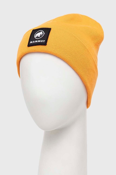 Mammut czapka Fedoz kolor pomarańczowy z cienkiej dzianiny - zdjęcie produktu nr 2