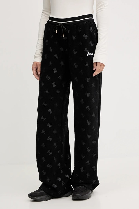 Guess spodnie dresowe PAULINA damskie kolor czarny wzorzyste V5BB00 K1902 - zdjęcie produktu nr 1