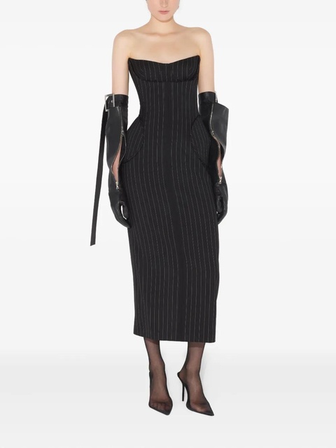 Jean Paul Gaultier pinstripe midi dress - Black - zdjęcie produktu nr 1