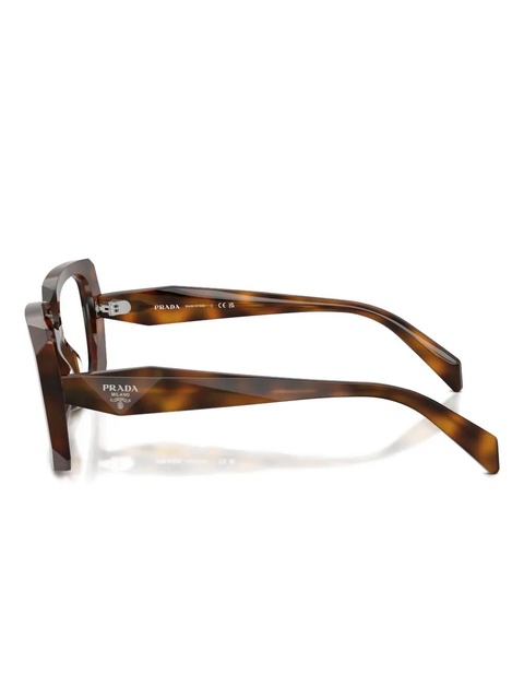 Prada Eyewear geometric glasses - Brown - zdjęcie produktu nr 2