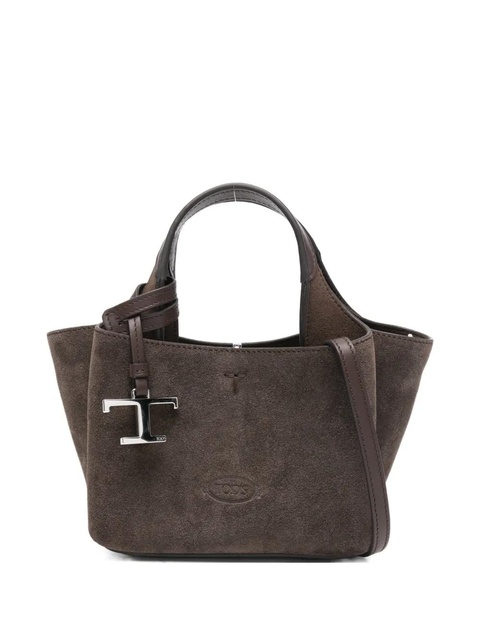 Tod's micro logo-charm suede tote bag - Brown - zdjęcie produktu nr 1