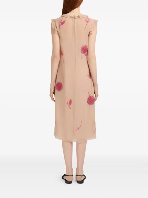 Marni ruffled floral-embroidered dress - Neutrals - zdjęcie produktu nr 2