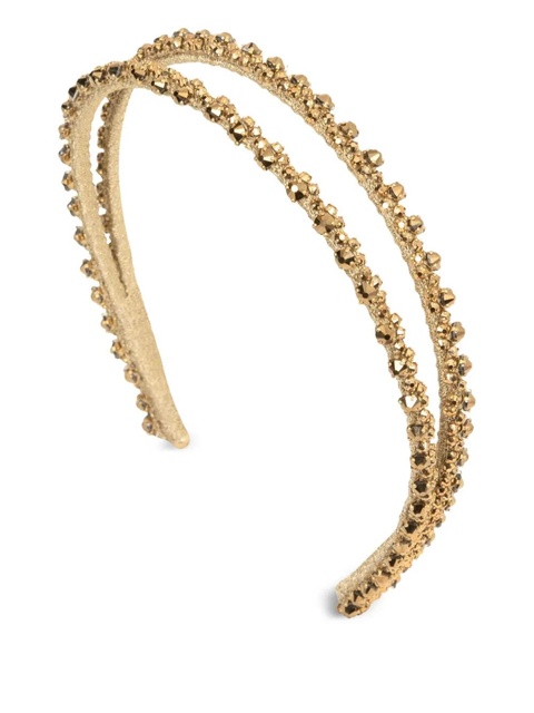 Jennifer Behr Anya double-row embellished headband - Gold - zdjęcie produktu nr 1