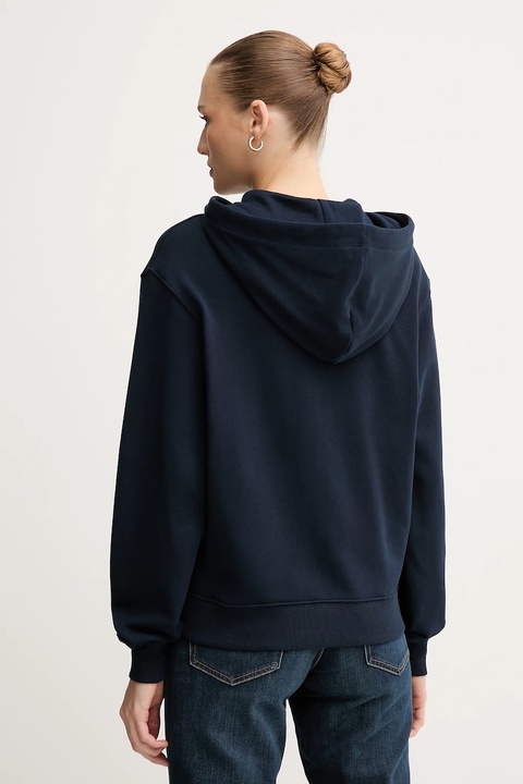 Tommy Hilfiger bluza bawełniana damska kolor granatowy z kapturem z aplikacją WW0WW46126 - zdjęcie produktu nr 2