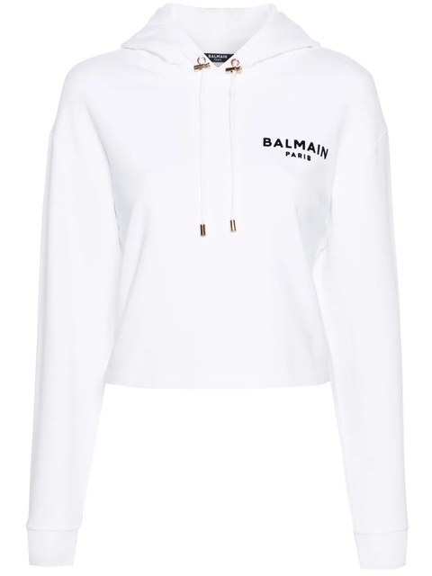 Balmain logo-print hoodie - Neutrals - zdjęcie produktu nr 1