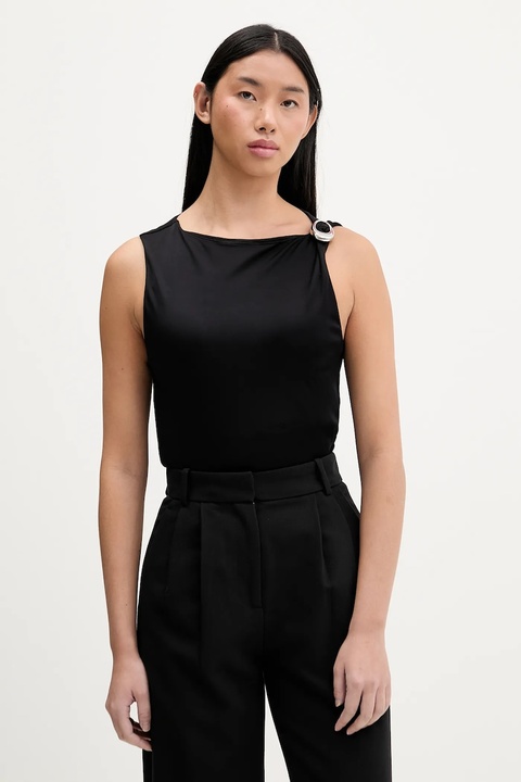 HUGO bluzka damska kolor czarny gładka 50555782 - zdjęcie produktu nr 1