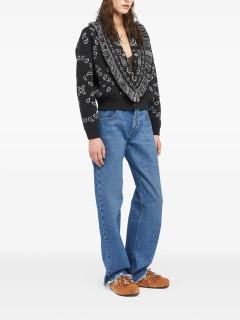 Alanui bandana-jacquard cardigan - Grey - zdjęcie produktu nr 2