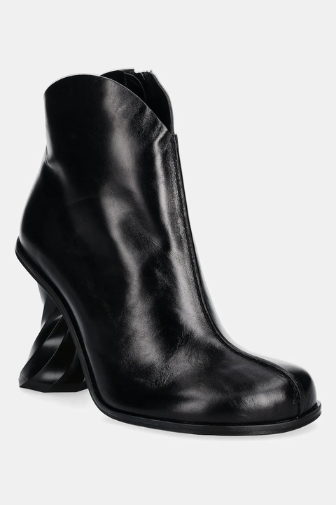 JW Anderson botki skórzane Twist Heel damskie kolor czarny na słupku ANW43211A - zdjęcie produktu nr 1