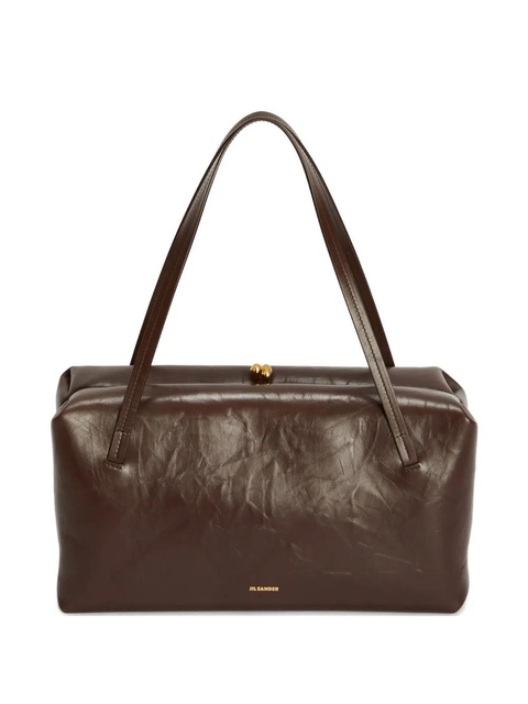 Jil Sander metal frame embossed logo shoulder bag - Brown - zdjęcie produktu nr 1