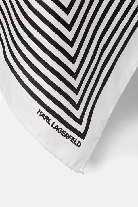 Karl Lagerfeld chusta jedwabna kolor czarny wzorzysta A1W33181 - zdjęcie produktu nr 2