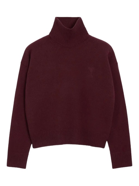 AMI Paris logo turtleneck long-sleeves sweater - Red - zdjęcie produktu nr 1