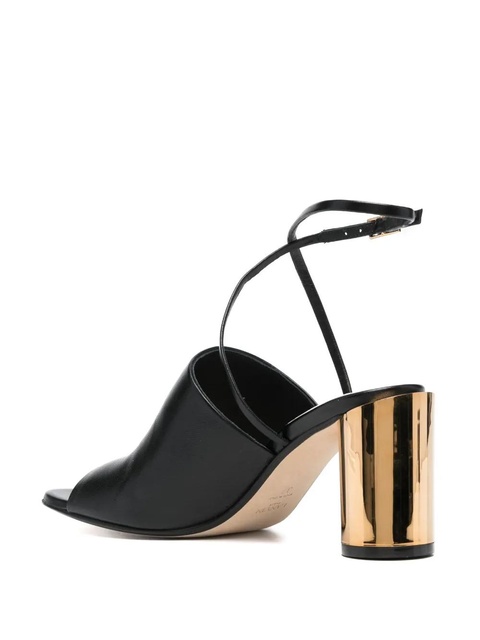 Lanvin metallic-heel 75mm leather sandals - Black - zdjęcie produktu nr 2