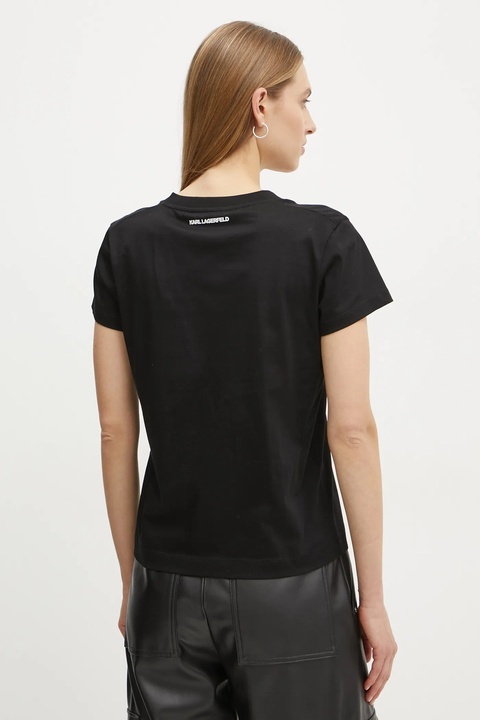 Karl Lagerfeld t-shirt bawełniany damski kolor czarny A1W17116 - zdjęcie produktu nr 2