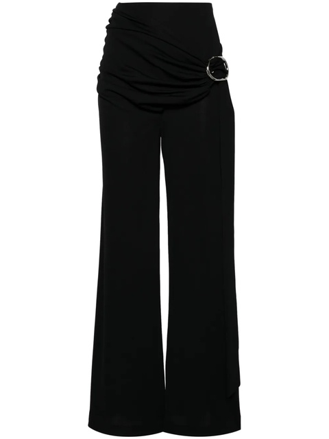 Rabanne wraparound-design palazzo pants - Black - zdjęcie produktu nr 1