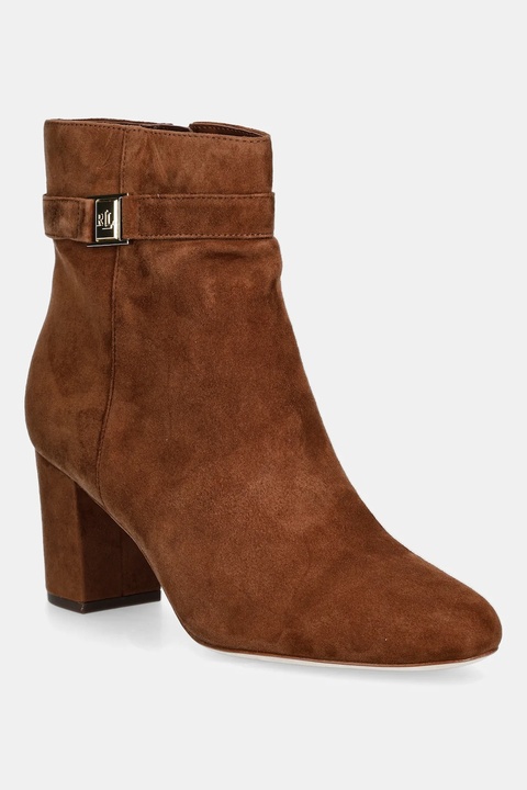 Lauren Ralph Lauren botki zamszowe Kellie Bt Hl kolor brązowy na słupku 802967827002 - zdjęcie produktu nr 1