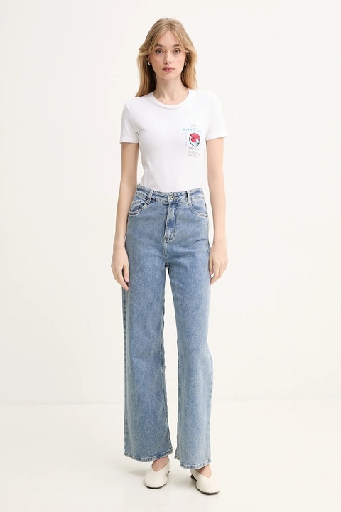 Iceberg t-shirt bawełniany damski kolor biały F091 6318 - zdjęcie produktu nr 2