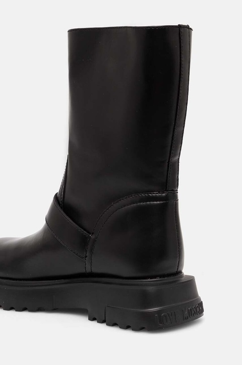 Love Moschino botki damskie kolor czarny na płaskim obcasie JA24134G1LIA0000 - zdjęcie produktu nr 2