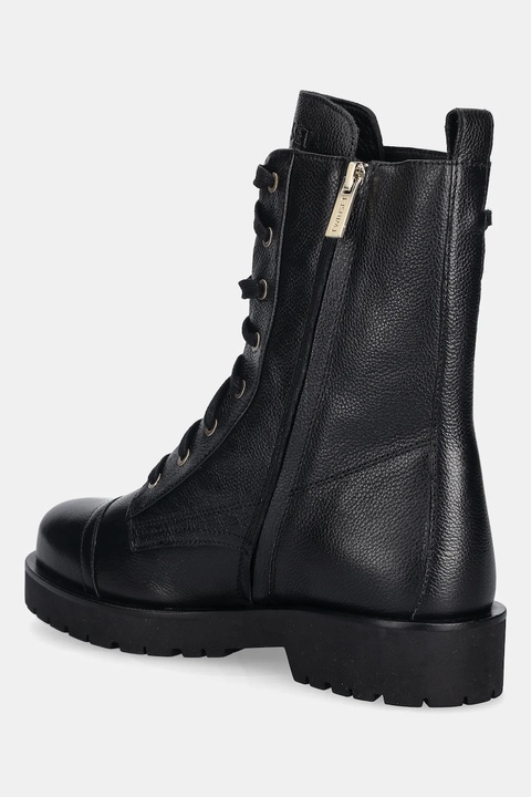 Twinset workery skórzane damskie kolor czarny na płaskim obcasie 252TCP150 - zdjęcie produktu nr 2